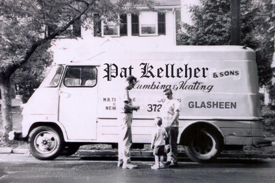 The original Pat Kelleher & Sons plumbing & heating van in Glasheen, Cork — 1970s.
